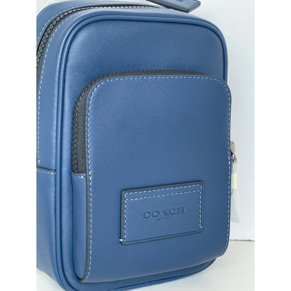 Coach Racer Sling Pack CDC85 Leather Varsity Stripe Small Crossbody - Picture 3 of 13